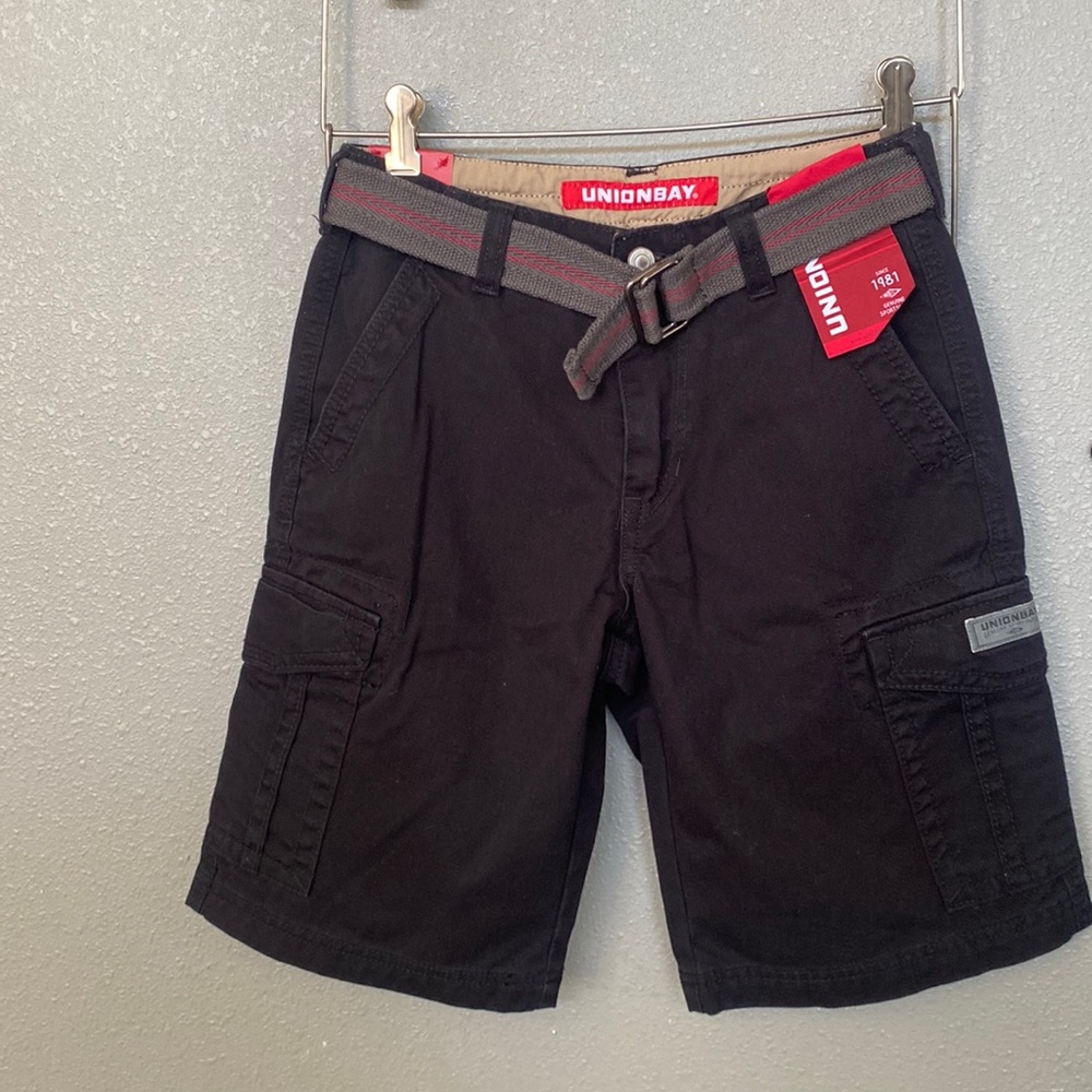 UNIONBAY Black Cargo Shorts, Boys Size 8